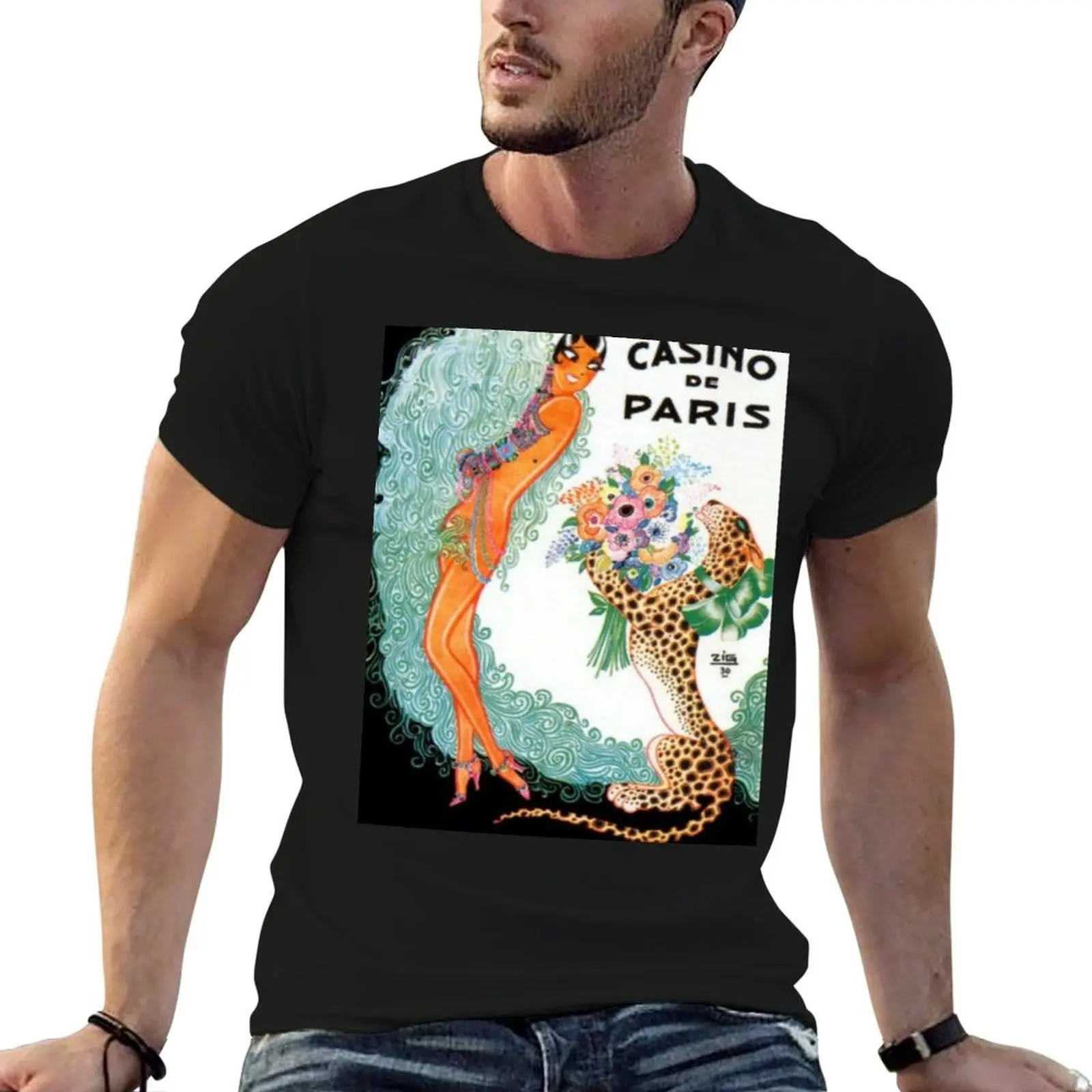 Camiseta con motivos de Josephine Baker y el Casino de Paris, estilo Art Déco, ideal para disfraces divertidos, una prenda básica, camiseta para hombre.
