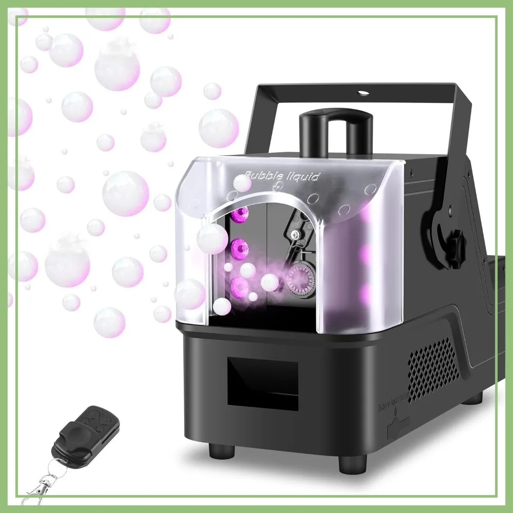 

900W 3-in-1 Fog Bubble Machine with RGB LED, Remote & LED Display for Parties, Halloween, Stage