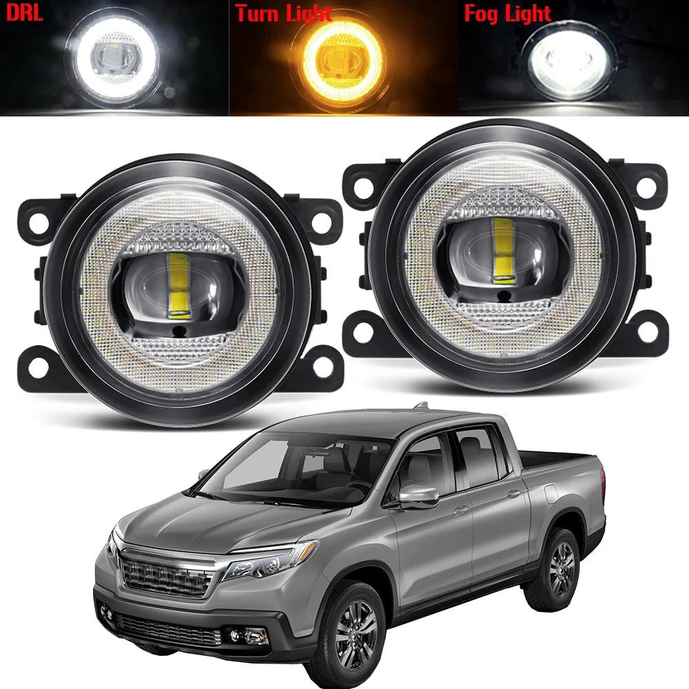 

2 X Car LED Fog Light Assembly 30W Angel Eye Fog Turn Signal Daytime Running Lamp DRL H11 12V For Honda Ridgeline 2017 2018 2019