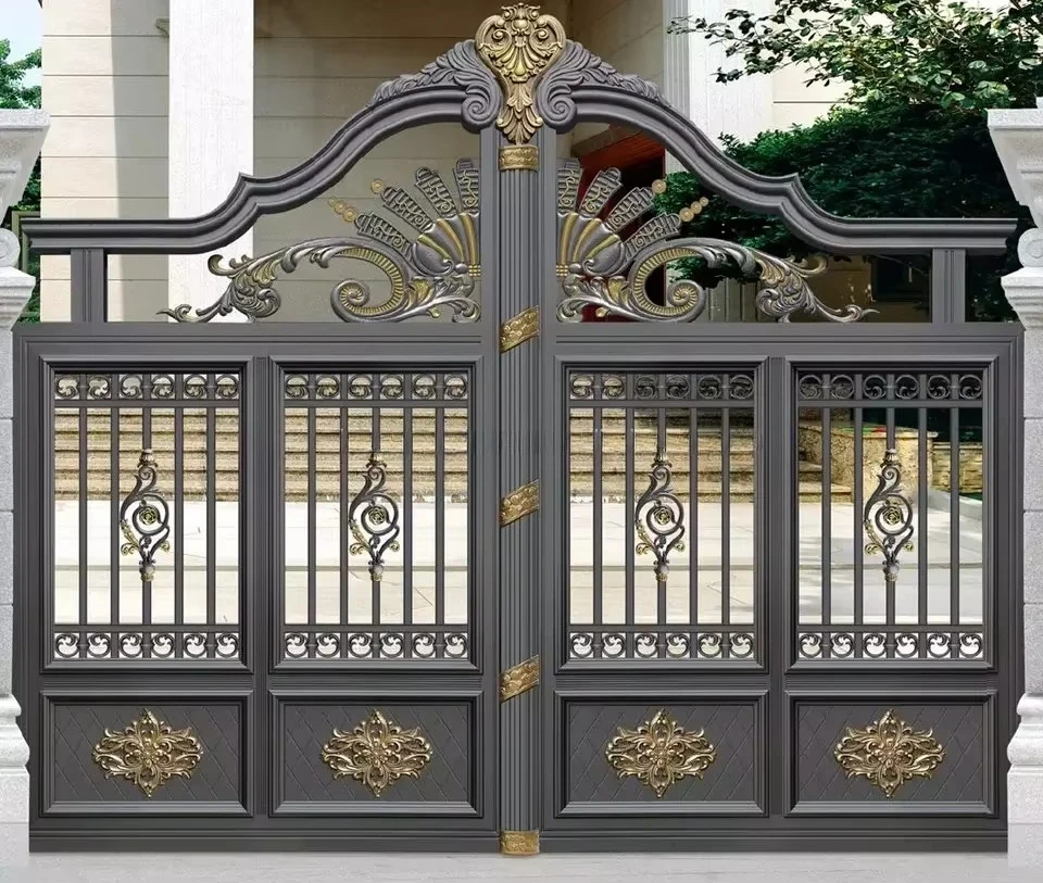 Custom Dimensions Design Apartment Exterior Wrought Iron Gates Driveway House Modern Iron Gates Security Wrought Iron Gates