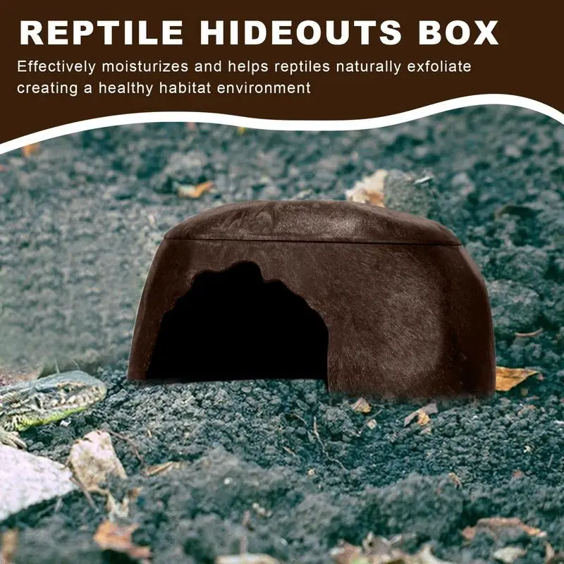

Gecko Hide Reptile Habitat Small Lizard Humidify Habitat Decor With 3 Sinks For Gecko Bearded Dragon Snake Turtle Frog