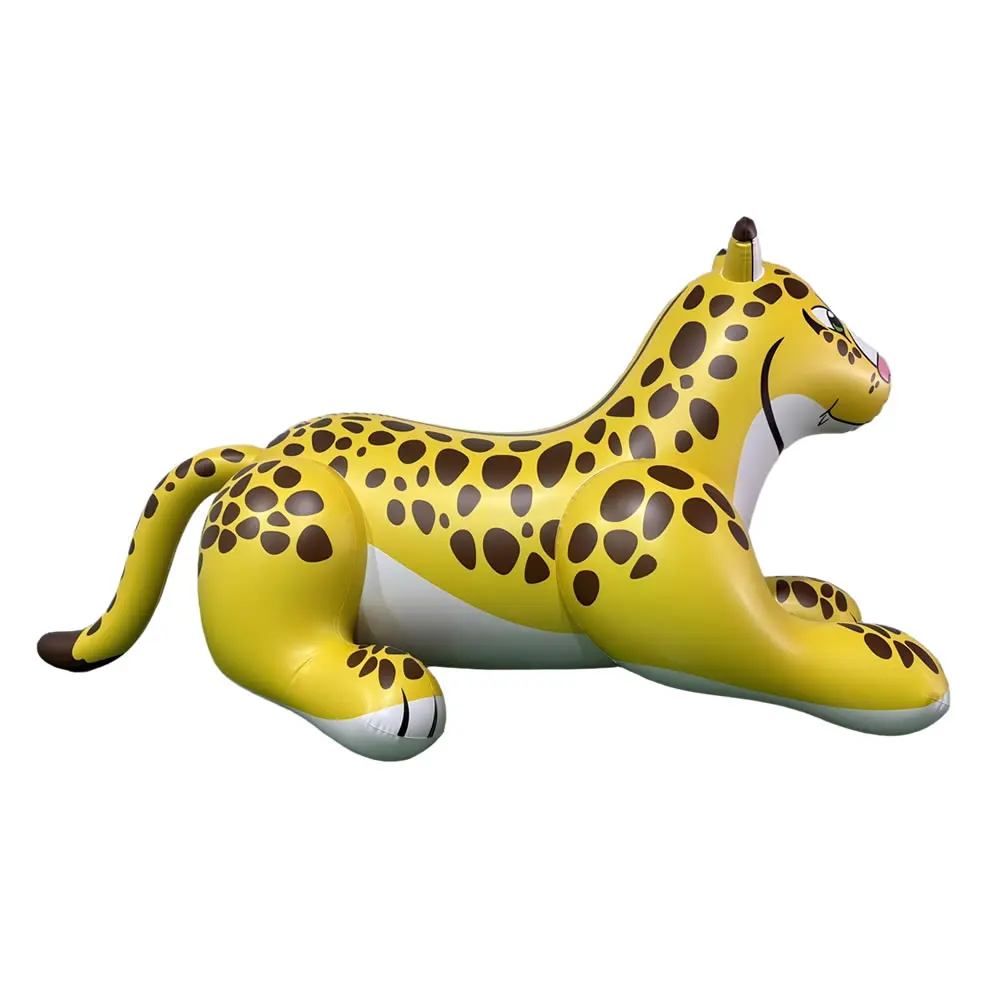 Life-size pool cheetah huge custom inflatable custom inflatable snow leopard cartoon toy