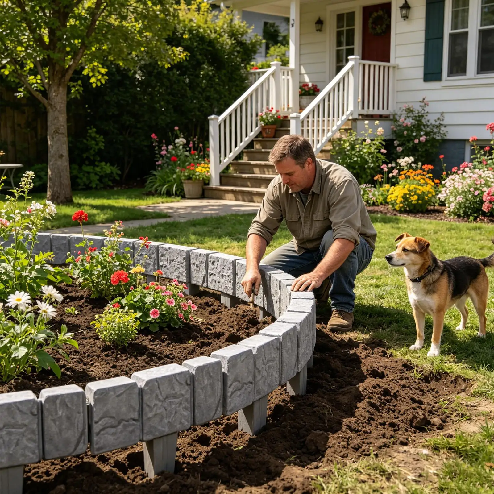 Faux Stone Edging For Landscaping Artificial Faux Decorative Fence Imitation Stone Border For Lawn Flower Beds Outdoor Decor
