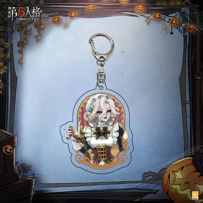 Llaveros acrílicos de personajes de Anime Identity V para mujer, colgante de bolso de dibujos animados, decoración para fanáticos, regalos de Navidad, 6cm