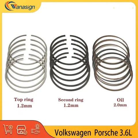 Engine Parts Piston Rings Set Fit 3.6 L T V6 GAS DOHC VR6 For Volkswagen CC Passat CC Tuareg Porsche Cayenne 3.6LOE 03H198151D