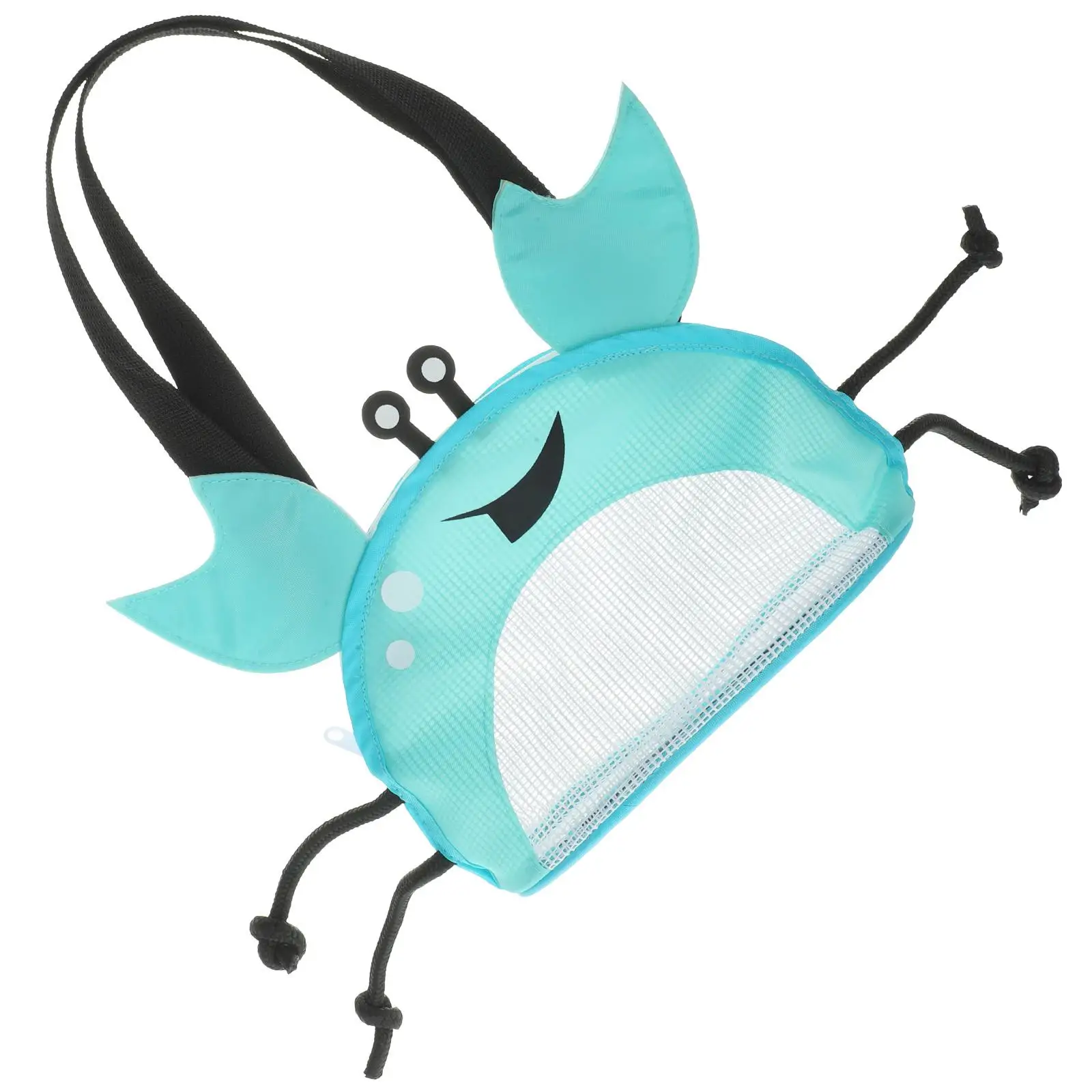 Sac de plage en forme de crabe pour enfants, collecteur de coquilles en maille, support de coquillage, jouets de plage bleus, outils de sable, sacs de rangement légers et portables