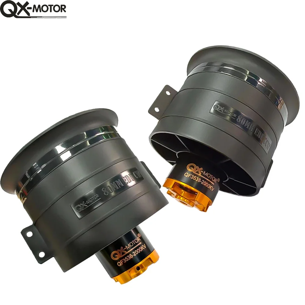 QX-MOTOR Ventola per condotto a 12 pale da 80 mm CW CCW Motore brushless QF3748/3538, utilizzato per le parti del modello di drone FMS