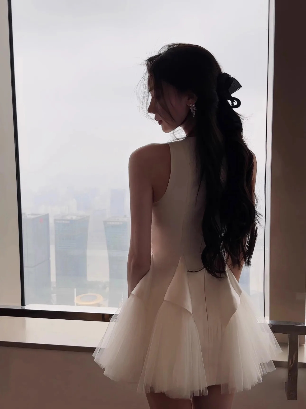 Ele Pure Desire Dr Swans Lake Me da donna con perline di giunzione a vita alta A-Line gonna ortod rotonda con cerniera Ne francese Sle