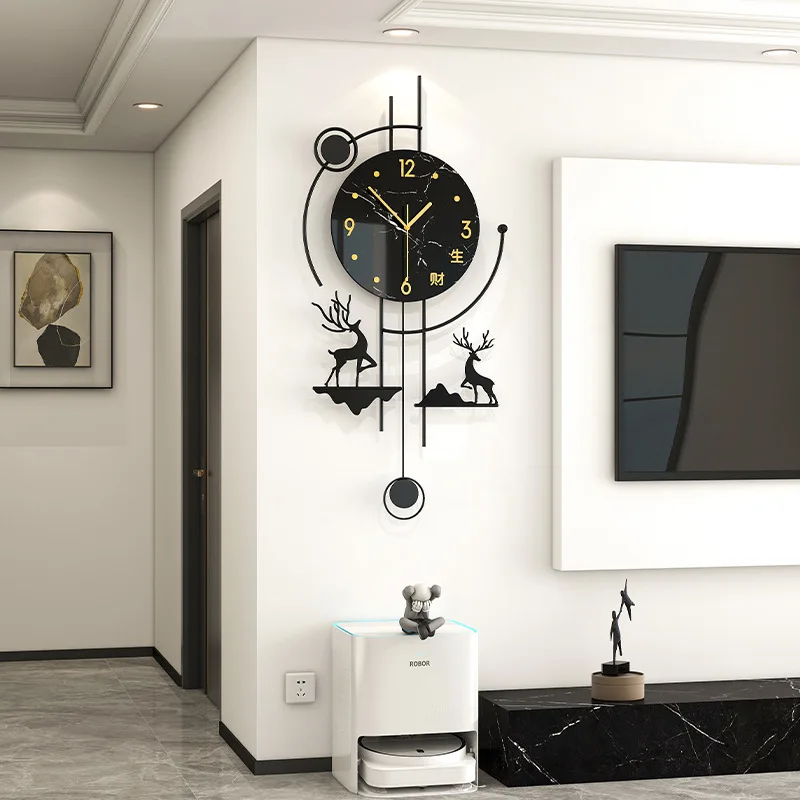 Modern Round Wall Watch Clock Cheap Simple Vertical Classic Wall Watch Clock Cute Metal Horloges Murales Living Room Decor