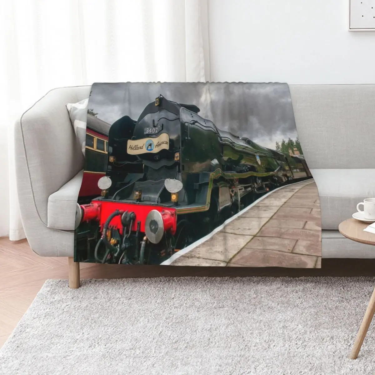 The Boat Train - 34027 Taw Valley Throw Blanket Luxury St Single Weighted Luxury Throw Thermal Bed covers Blankets