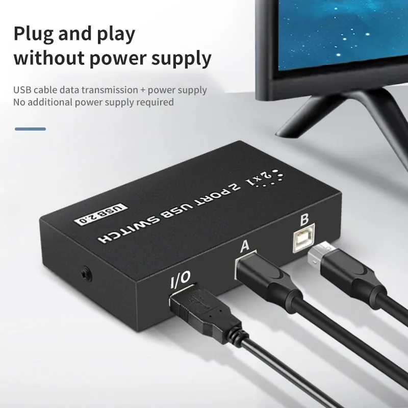 USB2.0 Sharing Switch Converter 1 In 2 Or 4 Ports Out Printer Cable Switcher Adapter For Computer PC Scanner Printer Laptop