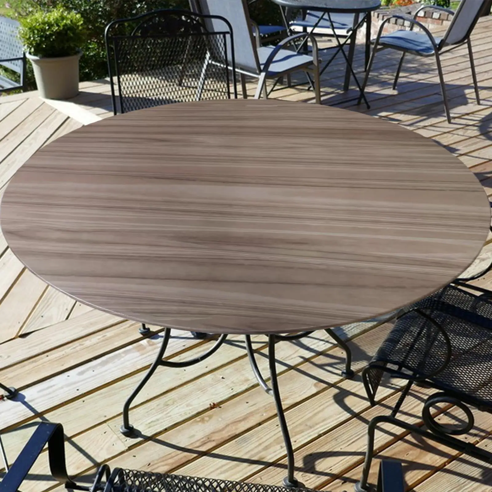 Round Tablecloth Protector Wipe Clean 120cm for Dining Restaurant Outdoor