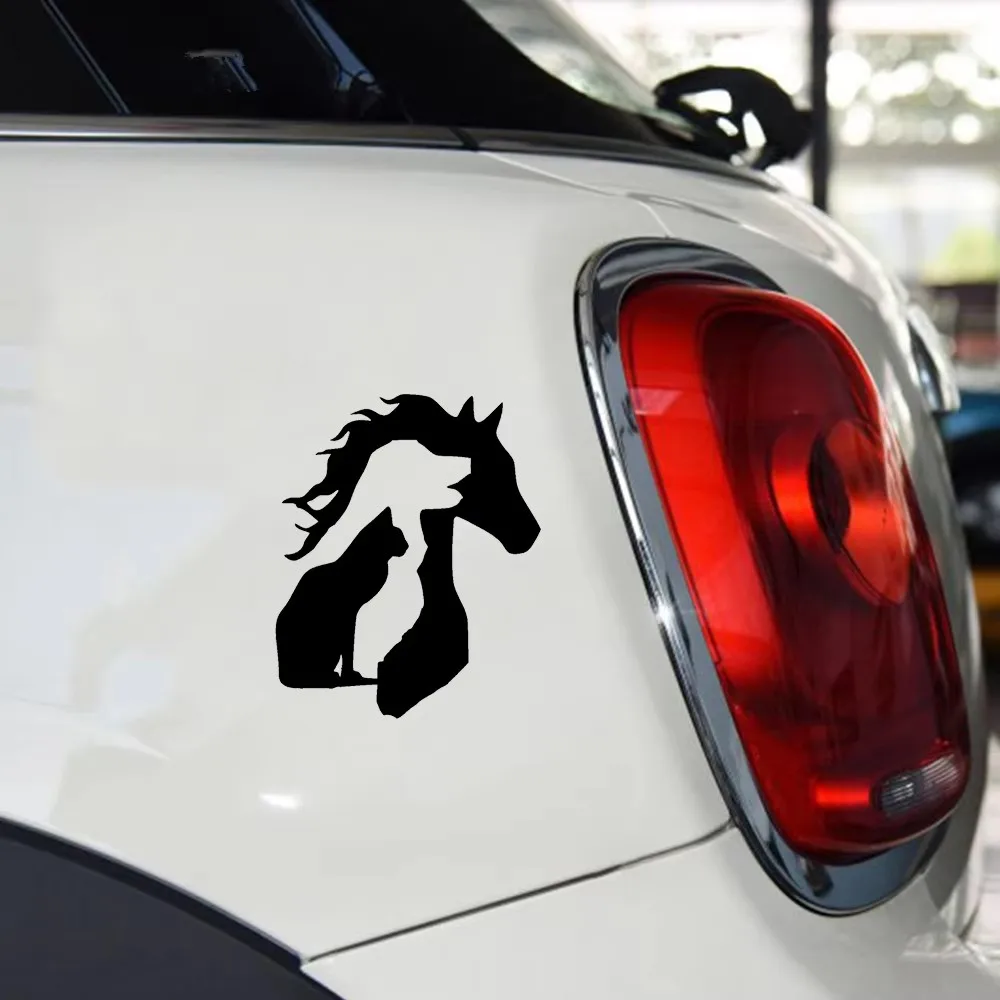 Animal lovers, dogs, horses, cats, profiles, car windows, bumpers, motorcycle accessories, decorative vinyl car stickers