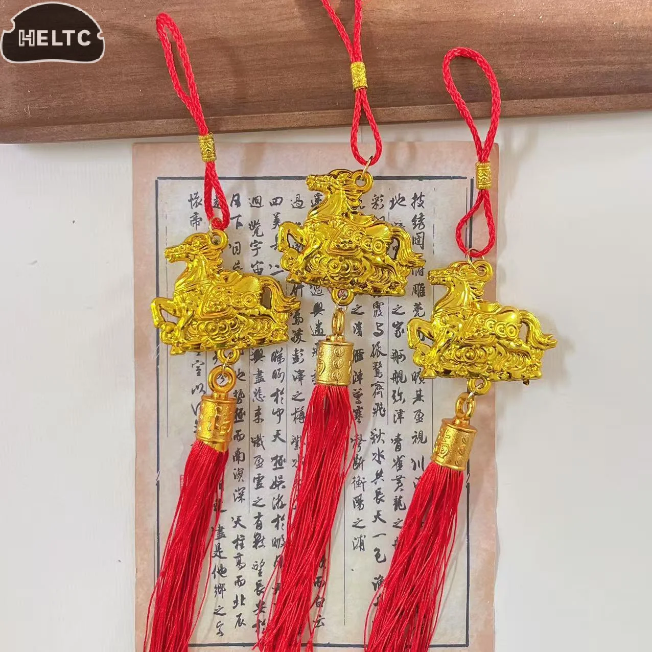 2/6 Pcs 2026 Year Of The Horse Wall Hanging Car Ornament Chinese New Year Red Gold Pendant Lucky Decor Housewarming Gifts