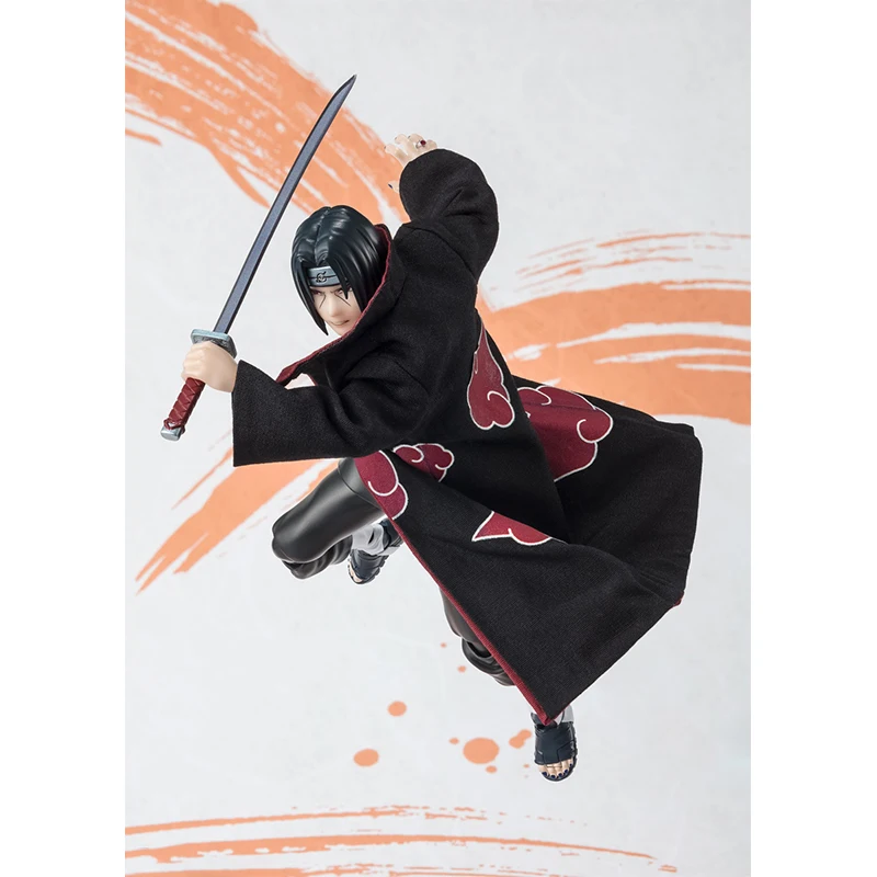 Original Bandai SHF NARUTO ITACHI UCHIHA NARUTOP99 EDITION Figure Finished Model kit Anime Action Toy Gifts for kids