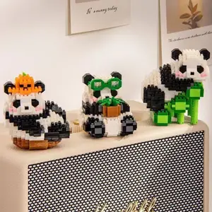 Yaratıcı mini sevimli panda ile mikro yapı taşları şablon elmas, 3d, hayvanlar, tuğla, bir DIY şehir bina oyuncaklar çocuklar için, çocuk hediye, çocuklar Lego city statüsündeki en iyi 10 satış 1