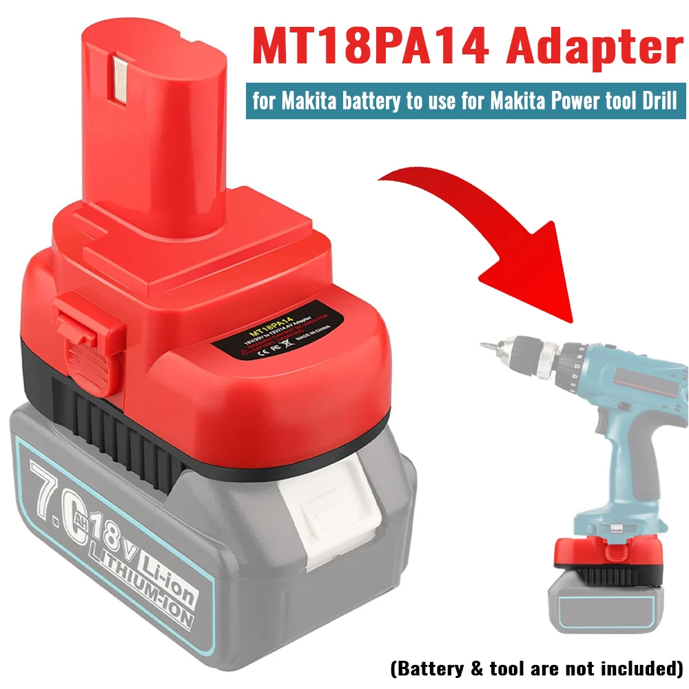 MT18PA14 Battery Adapter Converter for Makita 18V Lithium Batteries for Makita 12V/14.4V Ni-Mh Battery Electric Tools Drills