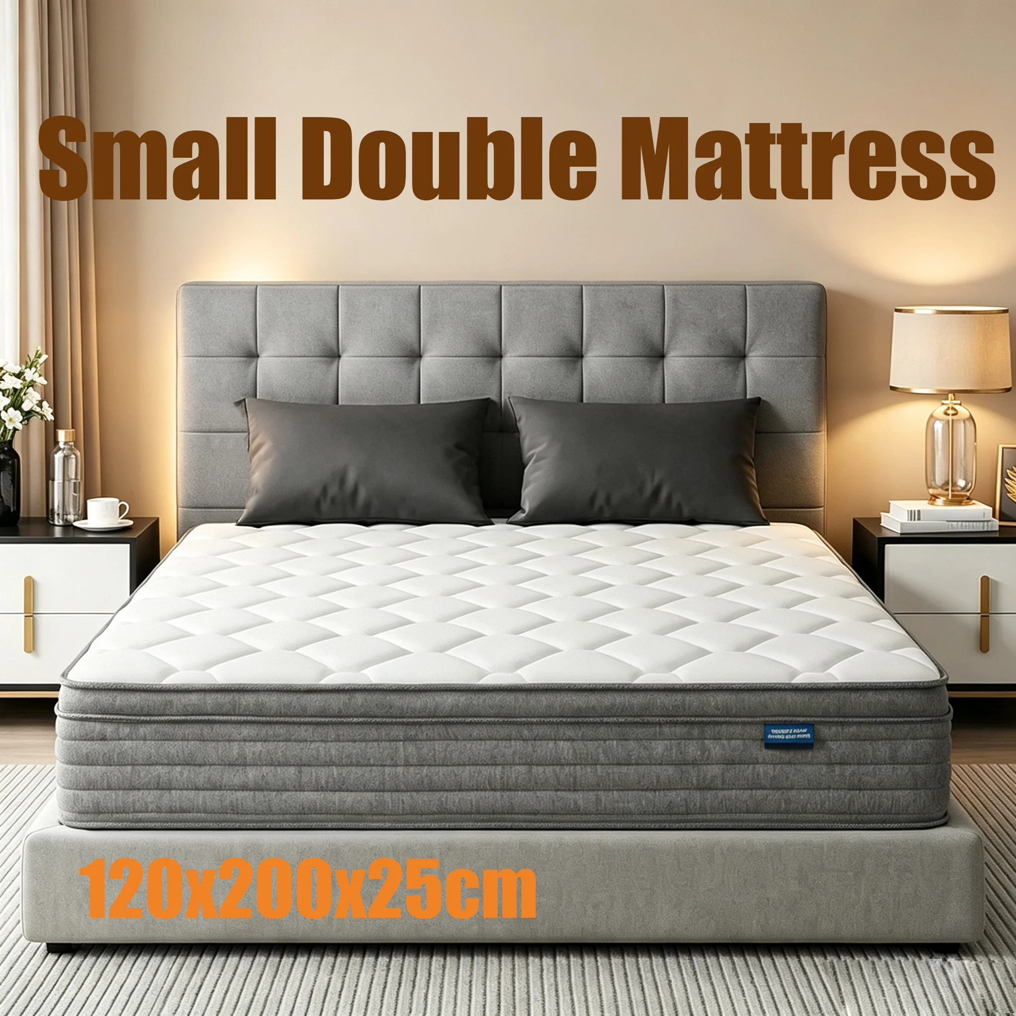 Materasso a molle a 7 zone, spessore 10 pollici, dimensioni 120x200x25 cm, taglia europea, per letto matrimoniale piccolo, confortevole, ideale per il