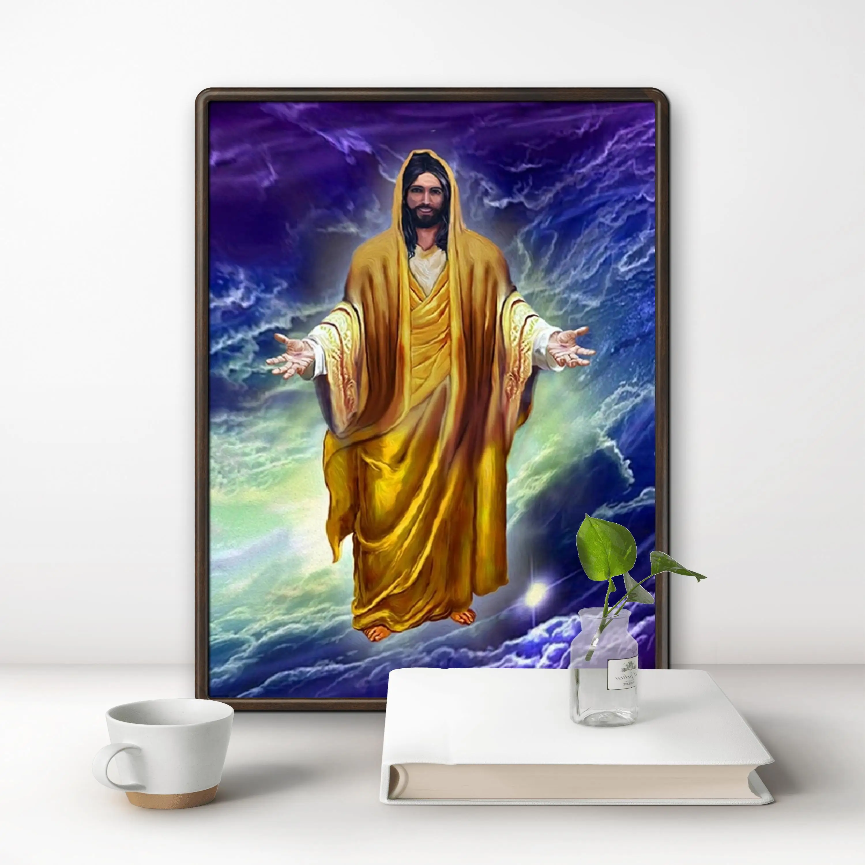 2024 فن جديد لتقوم بها بنفسك الماس التطريز يسوع أيقونة الماس اللوحة الدين 5D عبر عدة خياطة فسيفساء الفن الكون جدار ديكور #2