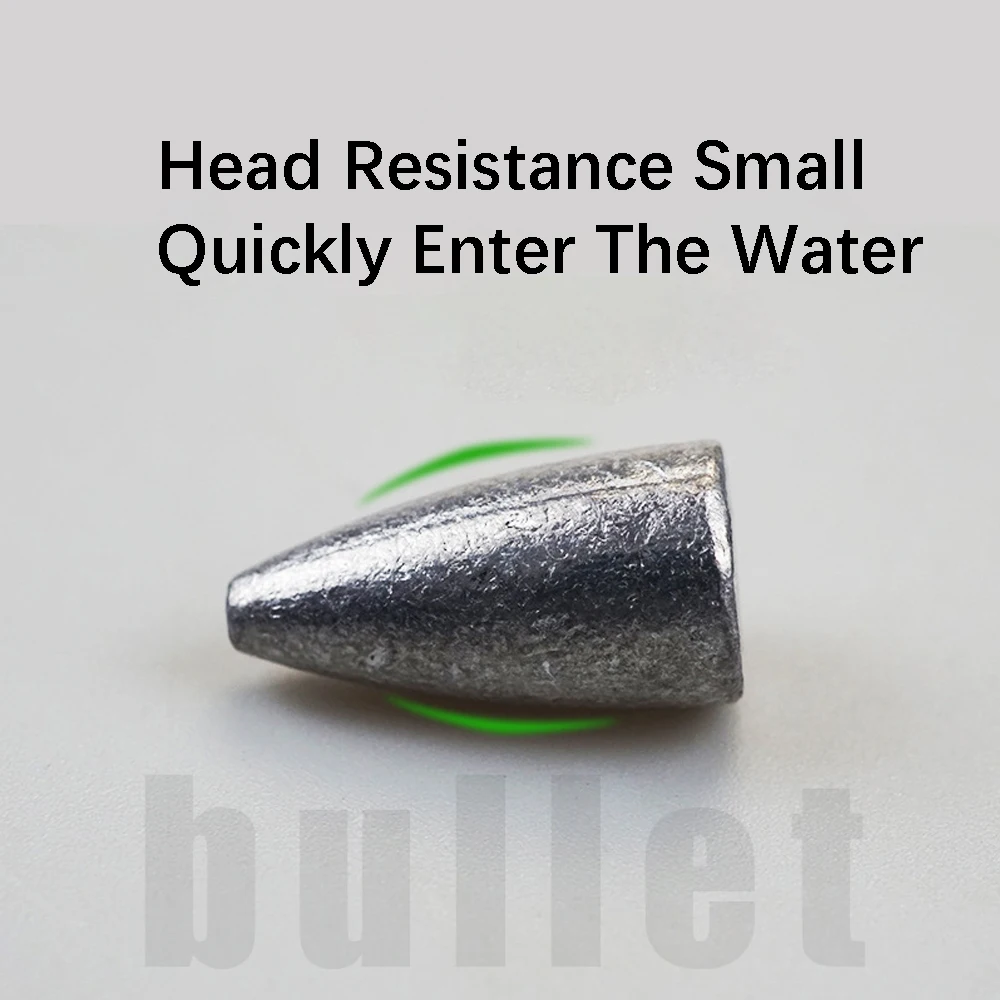 DNDYUJU 10pcs Lead Sinker Fishing Weight  2/3.5/5/7/10/14/20g Bullet Lead Weight Jig Head FreshwaterTexas Rig Set Fishing Tackle image 3