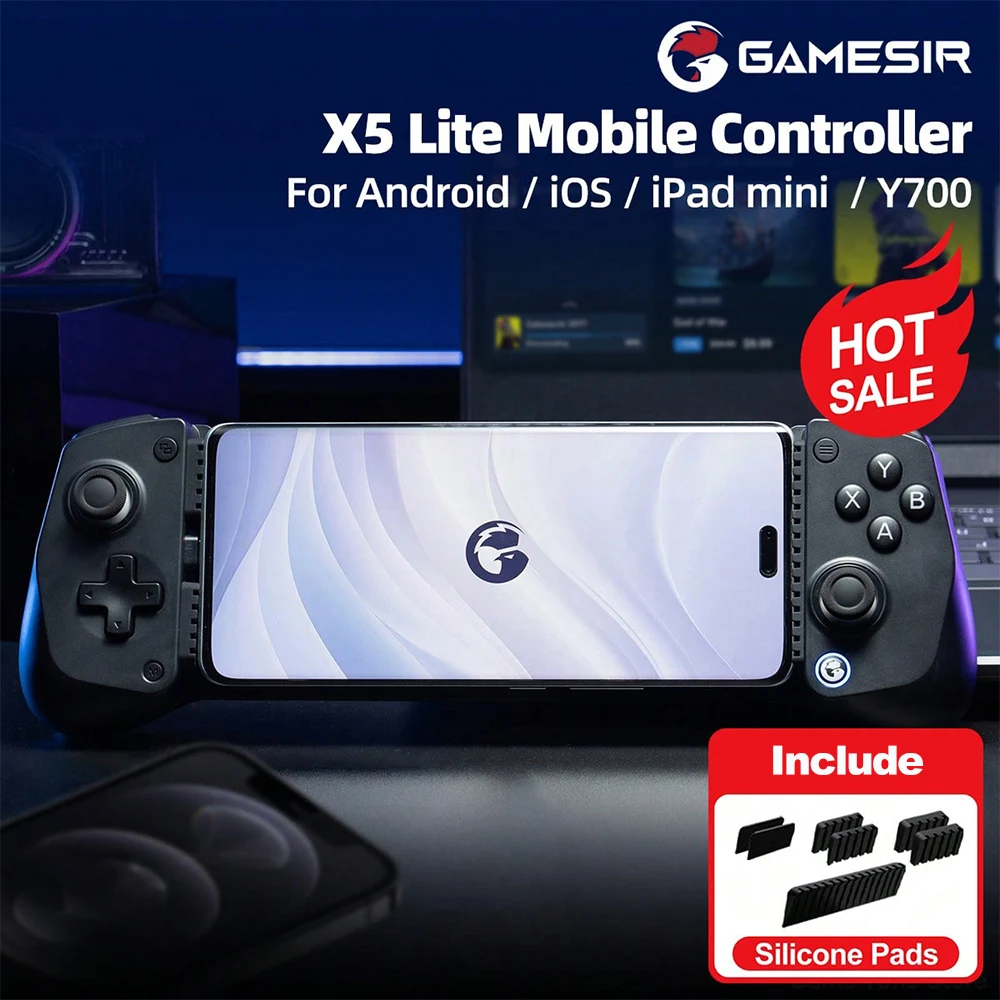 Manette de jeu mobile GameSir X5 Lite pour iPhone 16 15 Series, iPad Mini, tablette Android Y700, contrôle iOS