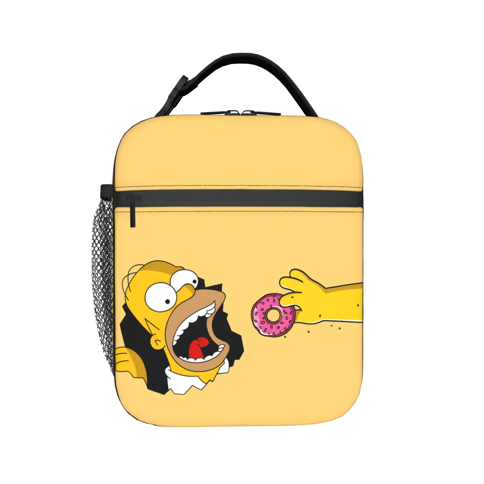 S-Simpsons Homer Donut Surprise Lunch Bag Cute Lunch Box Outdoor Picnic Portable Tote Food Bags Women Oxford Designer Cooler Bag