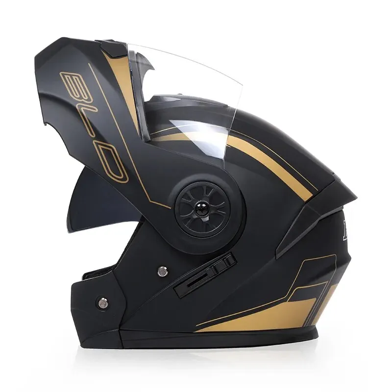 Gepersonaliseerde Dual Lens Flip Up Helmen Motorcross Racing Modulaire Cascos Para Moto Heren Dames Mode Full Face Motorhelm