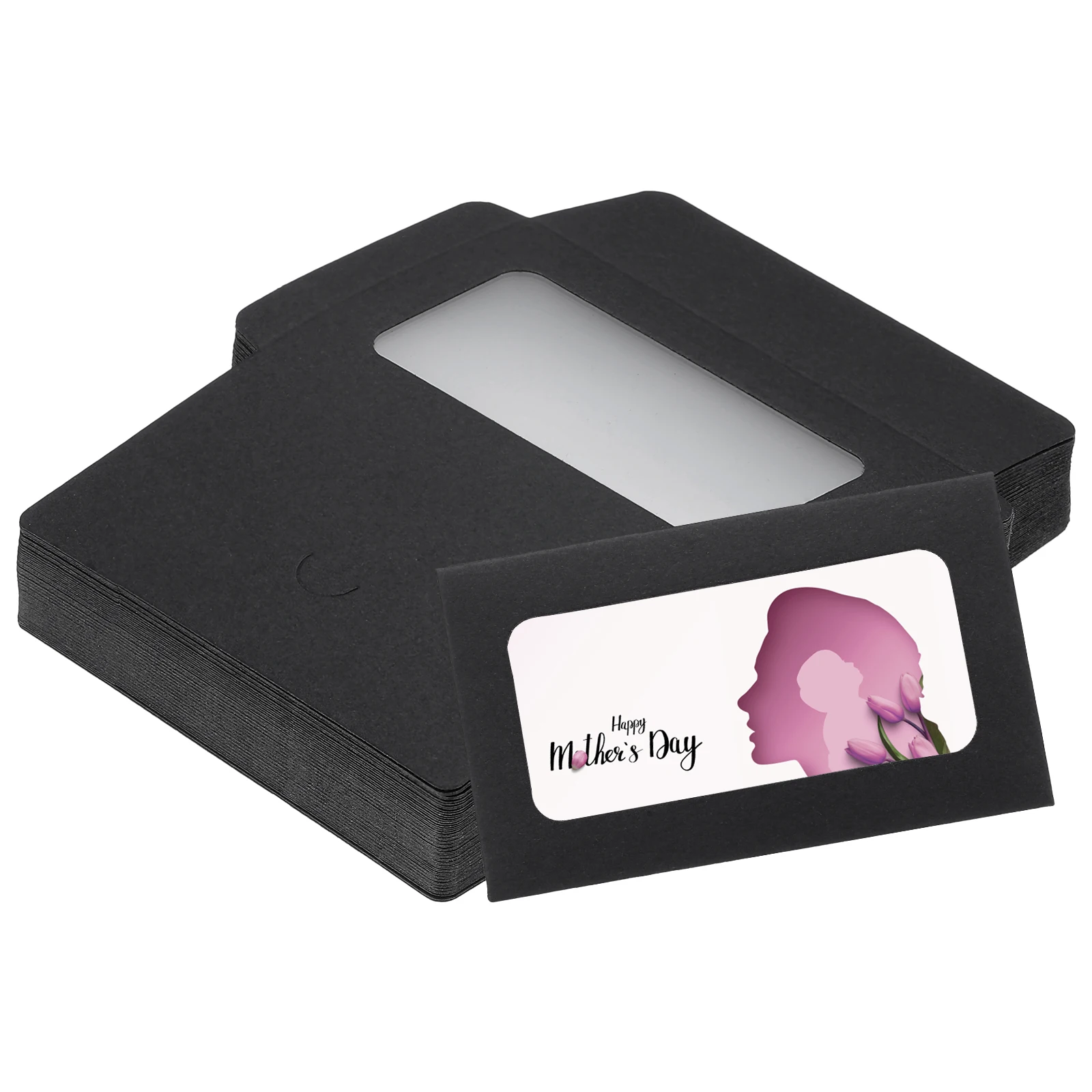 60Pcs 4x2.4 Inch Card Envelope with Window Mini Greeting Card Envelopes Credit Card Size Blank Envelopes for Business Card Gifts