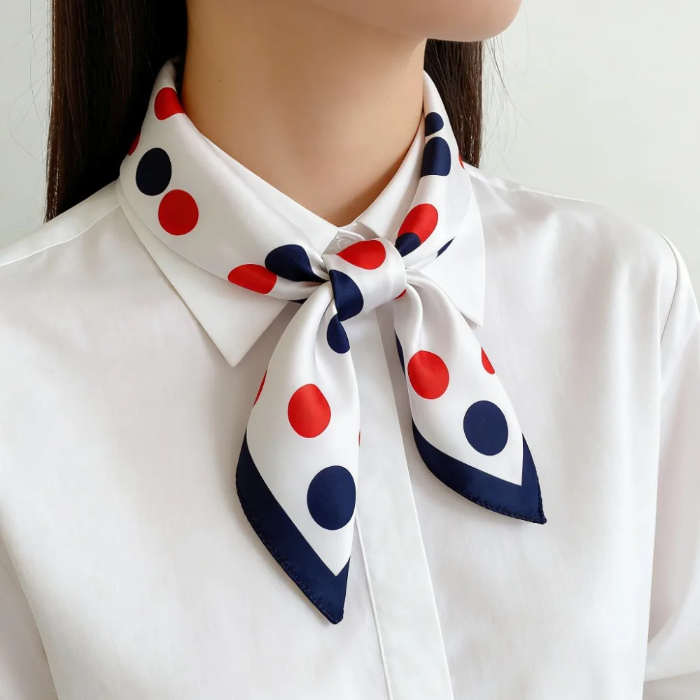 

Fashionable Square Satin Scarf for Women, Lightweight Hijab Neckerchief Headband Wrap