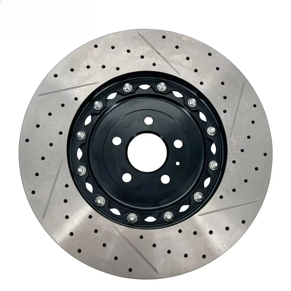 High Carbon Alloy for 2014 Audi S6 C7 Floating Brake Rotors Perforated and Slotted Disc