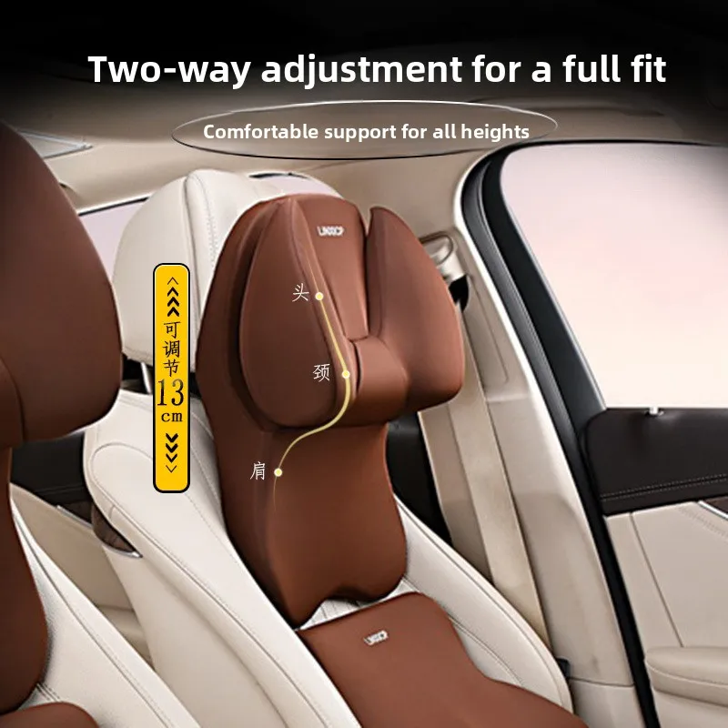 Space Memory Cotton Height-adjustable U-shaped Car Headrest Comfortable Stable Neck Waist Car Seat Neck Pillow