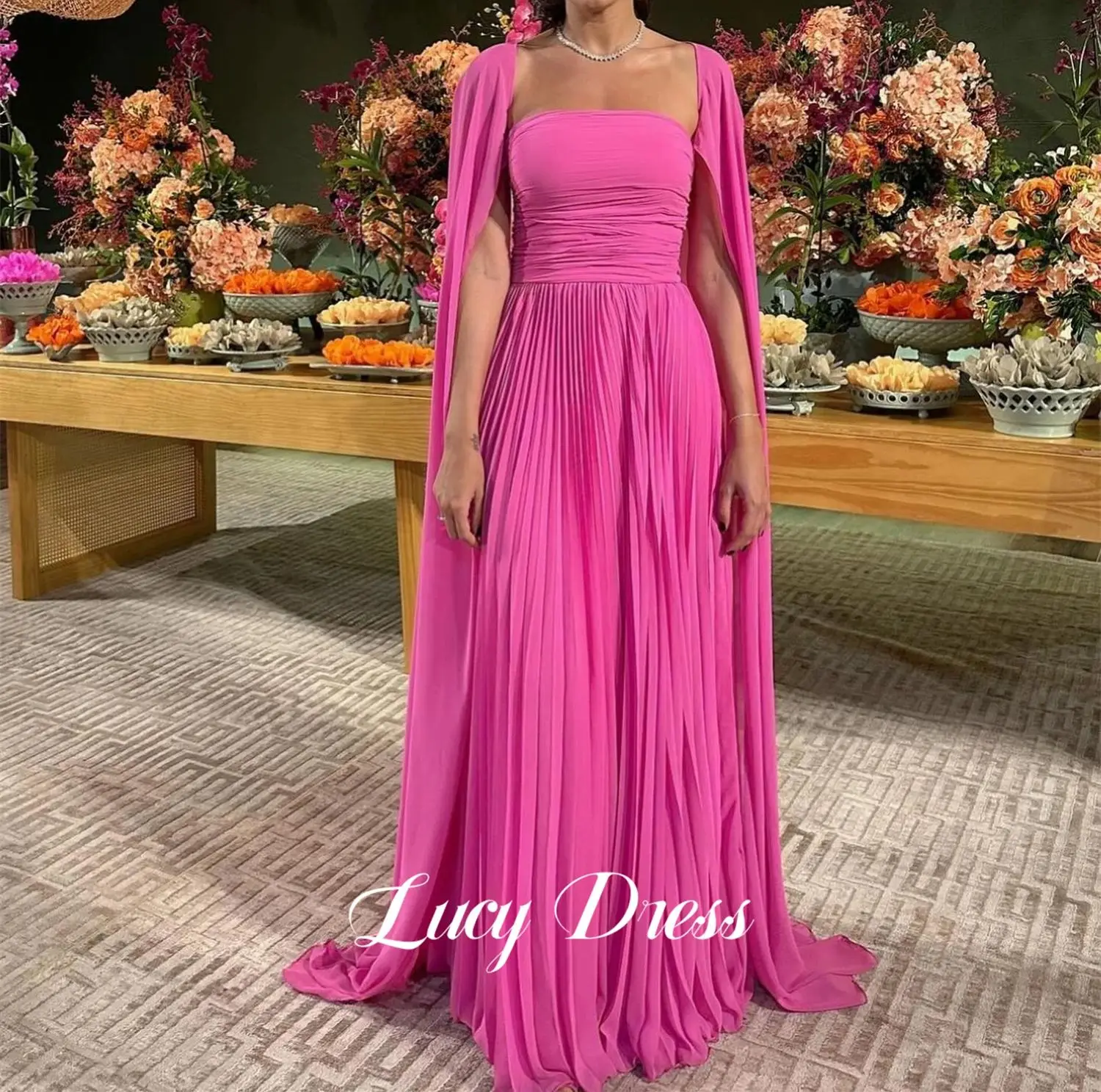 Lucy Chiffon Graduation Gown Party Dress Robes De Cocktail Dresses Evening Elegant Woman Prom vestidos de fiesta Customized