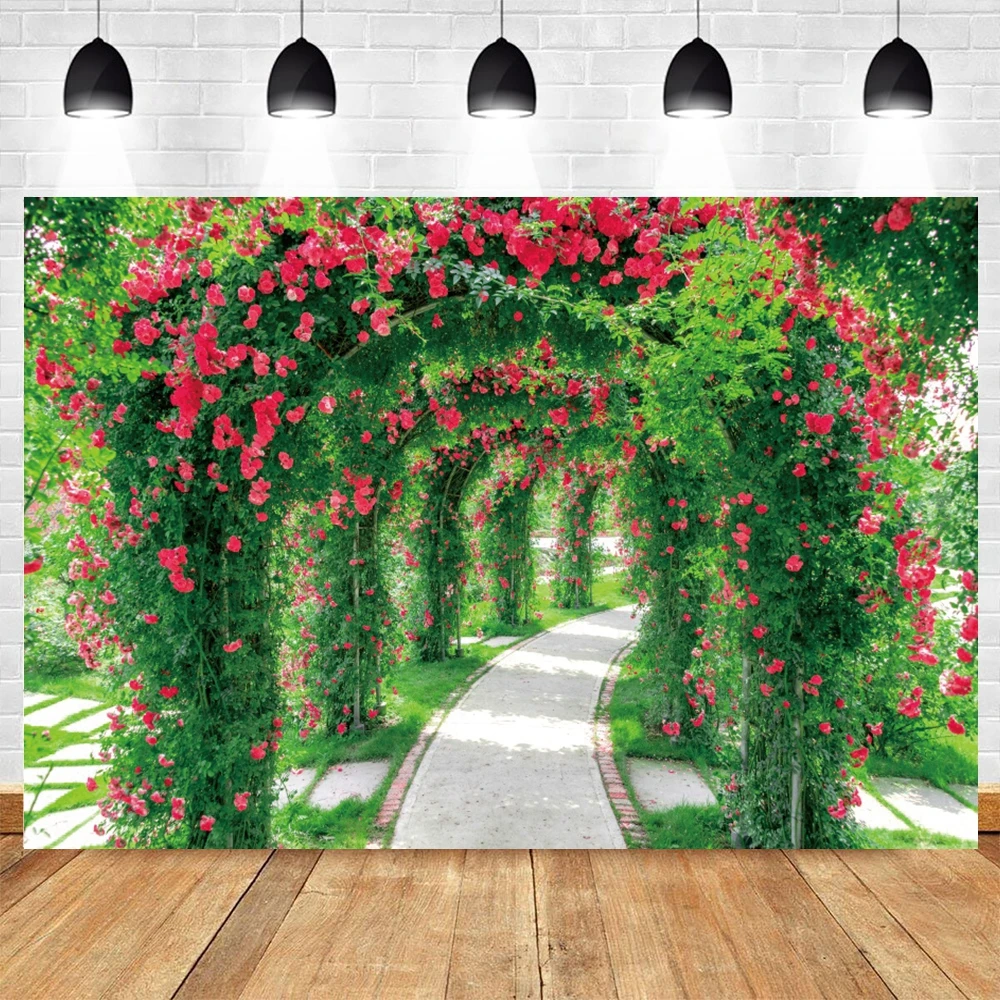 Natural Spring Scenic Backdrop for Photography Jungle Forest Tree Blossom Flower Baby Shower Portrait Photo Background Props