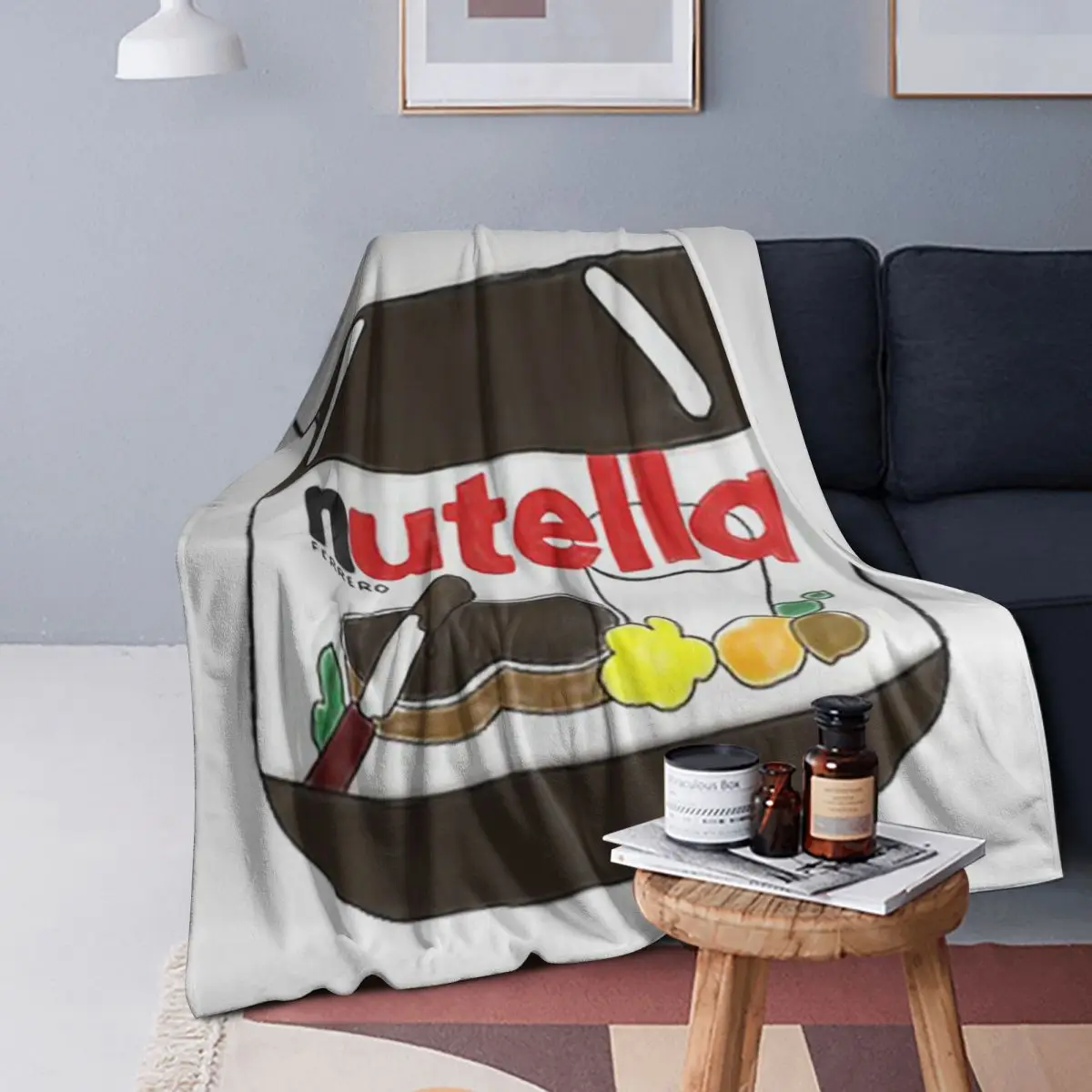 

Nutella Blanket Soft Warm Flannel Throw Blanket Plush for Bed Living room Picnic Travel Home Sofa
