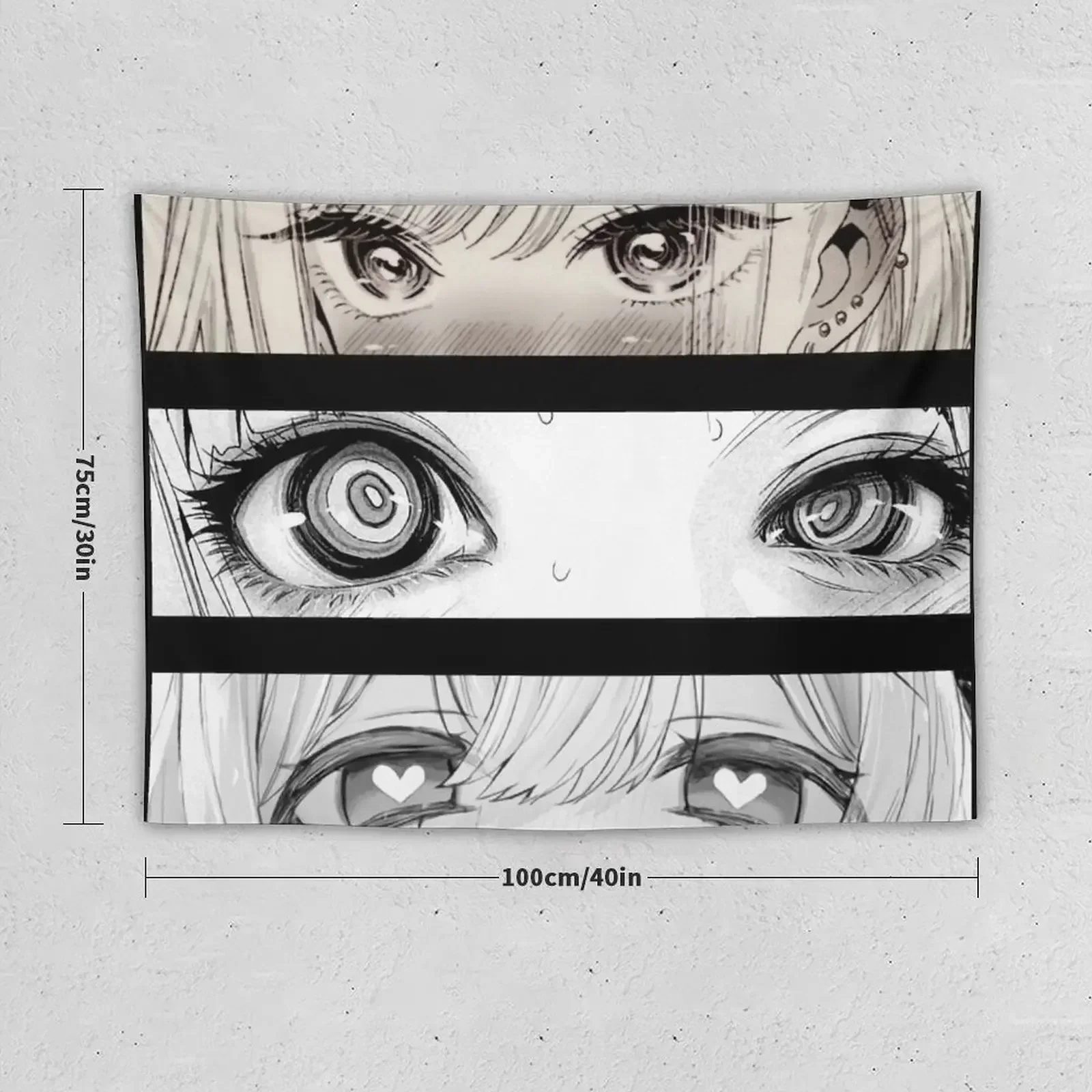 Lewd Manga Monochrome Eyes Bundle Tapestry Room Decor Aesthetic Aesthetic Room Decors Bedroom Decor Room Decorator Tapestry