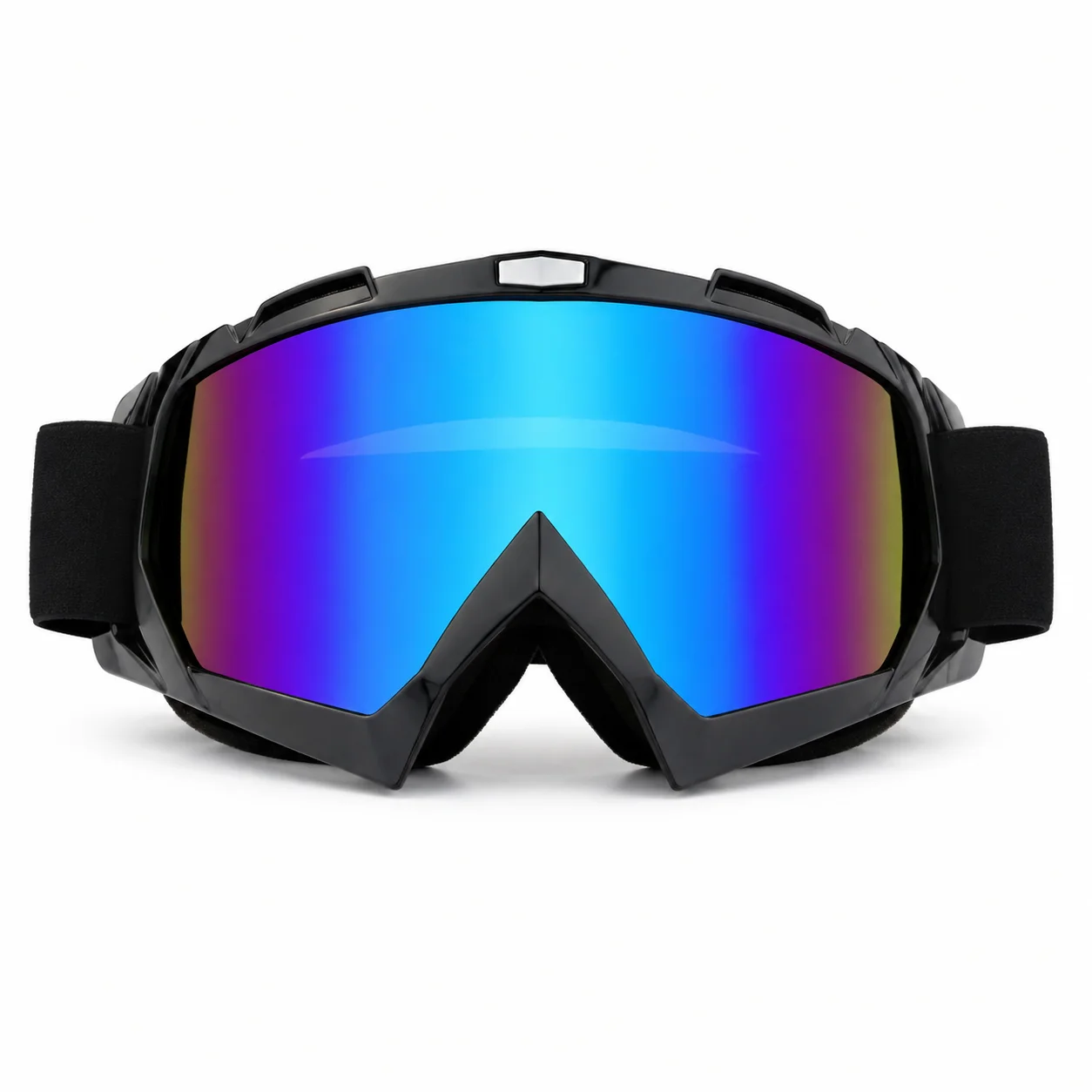 BOLLFO Motocross Goggles Wide View Mirrored Lens Adjustable Elastic Strap Off Road Motorcycle Eyewear for Dirt Bike ATV Skiing