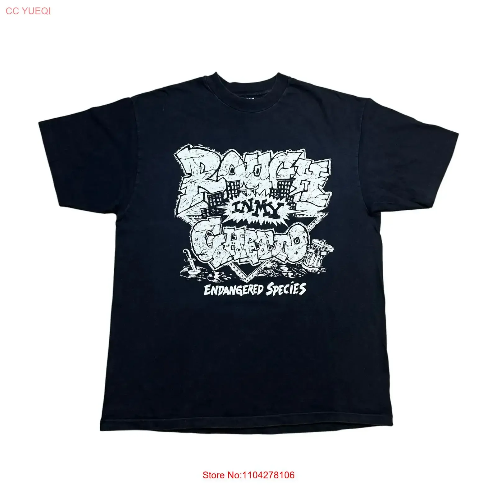 

Винтажная редкая футболка Endangered Species Productions Rough in My Ghetto, размер L, винтажная, с эффектом потертости, стильная, модная, удобная, мягкая.