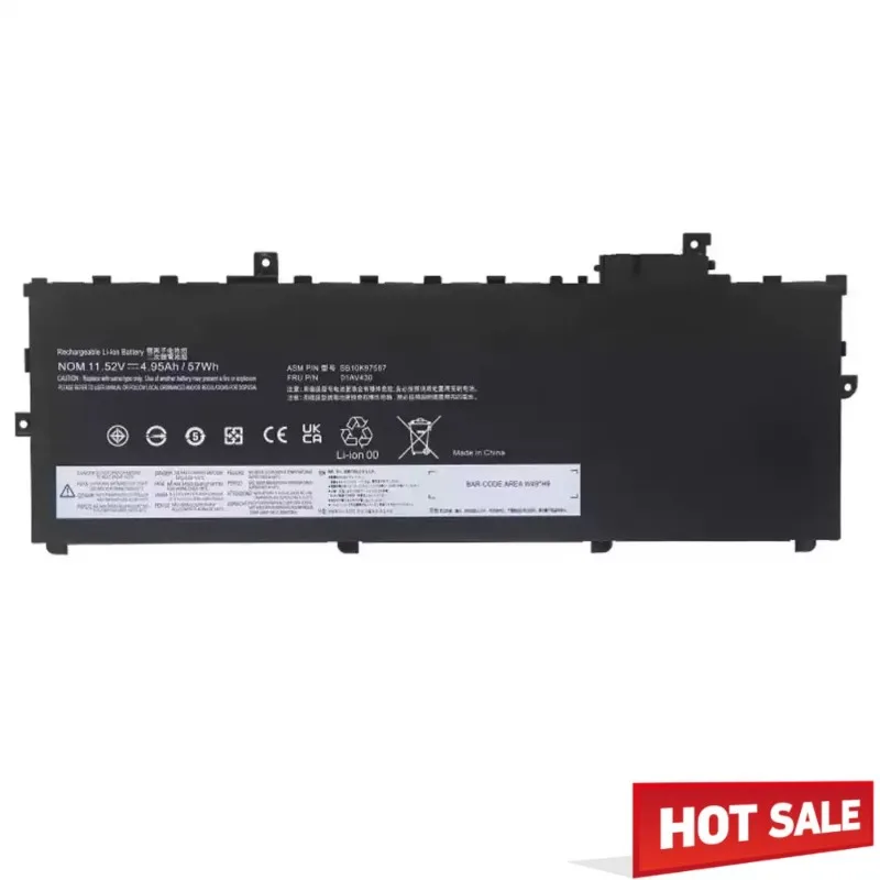 New 01AV430 for Lenovo Thinkpad X1 Carbon 5th 2017 6th 2018 Series Laptop Battery 11.52V 4950mAh 57Wh Lithium Battery