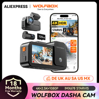 WOLFBOX X5 4K+2K+1080P Starvis 2 IMX 678 Dashcam Support Rear and Interior with GPS 5.8GHz WiFi Nightvision Dash Camera