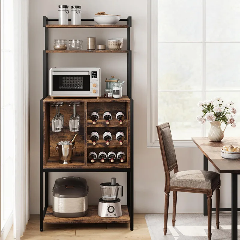 Kitchen rack Microwave oven rack Floor-to-ceiling oven storage rack Multi-layer rice cooker