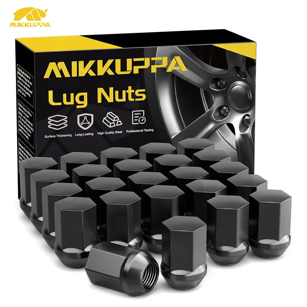 MIKKUPPA 24PCS M14x1.5 Forged Steel Lug Nuts Heavy Duty Anti-Rust One-Piece Wheel Nuts OEM Replacement Fits Toyota Honda Ford