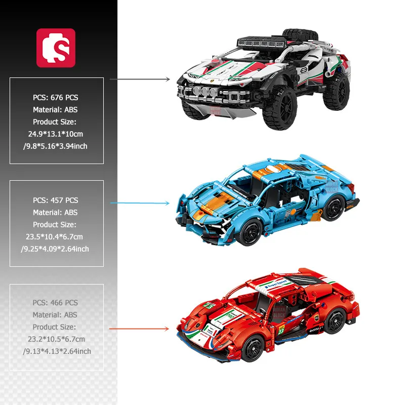 SEMBO Off-Road Vehicle Assemblage Building Blocks MOC Speed Sports Car Model Bricks Car Construction Set for Boys Kids Toys Gift