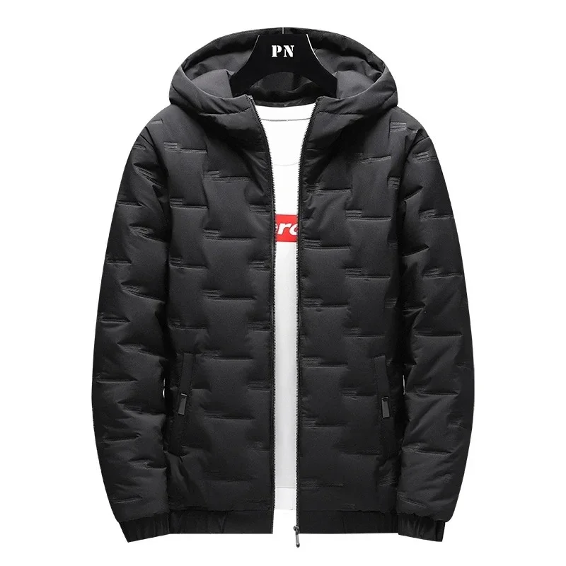 Fashion Winter Men's Padded Hooded Parkas Warm Clothes Trendy Down Cotton Puffer Jacket Loose Coats Thickened Warm Bread Jackets