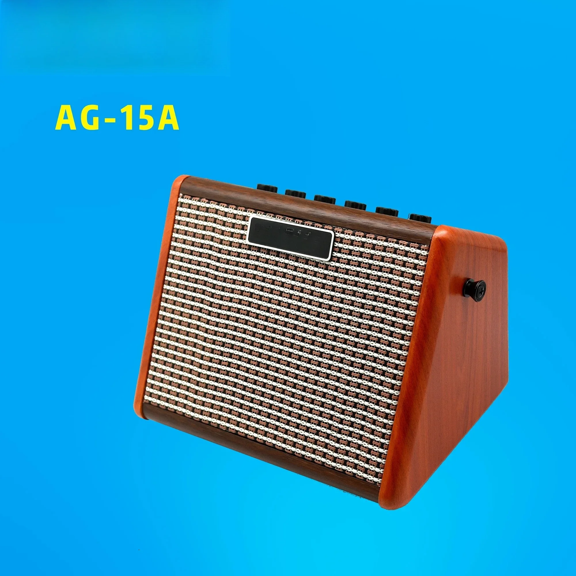 Cheap Price AROMA 15W Portable Acoustic Guitar Amplifier Amp BT Speaker Built-in Rechargeable Battery with Microphone Interface