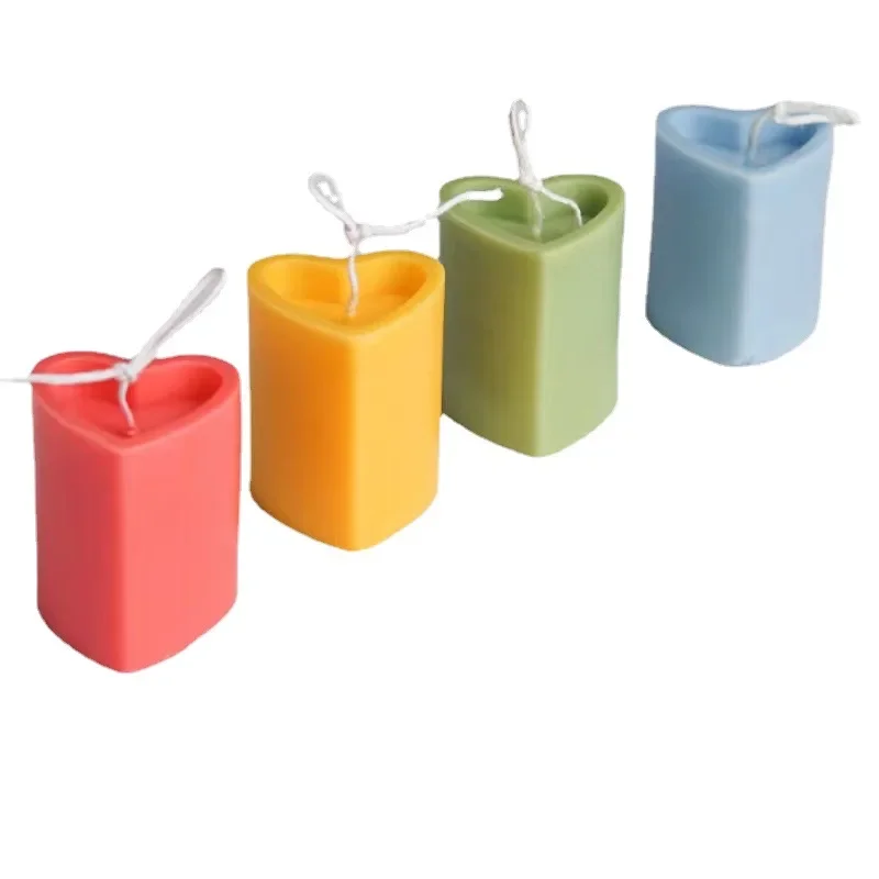 Molde de plástico transparente para aromaterapia, moldes de acrílico para fabricación de velas, cera no pegajosa para regalos de boda, corazón de