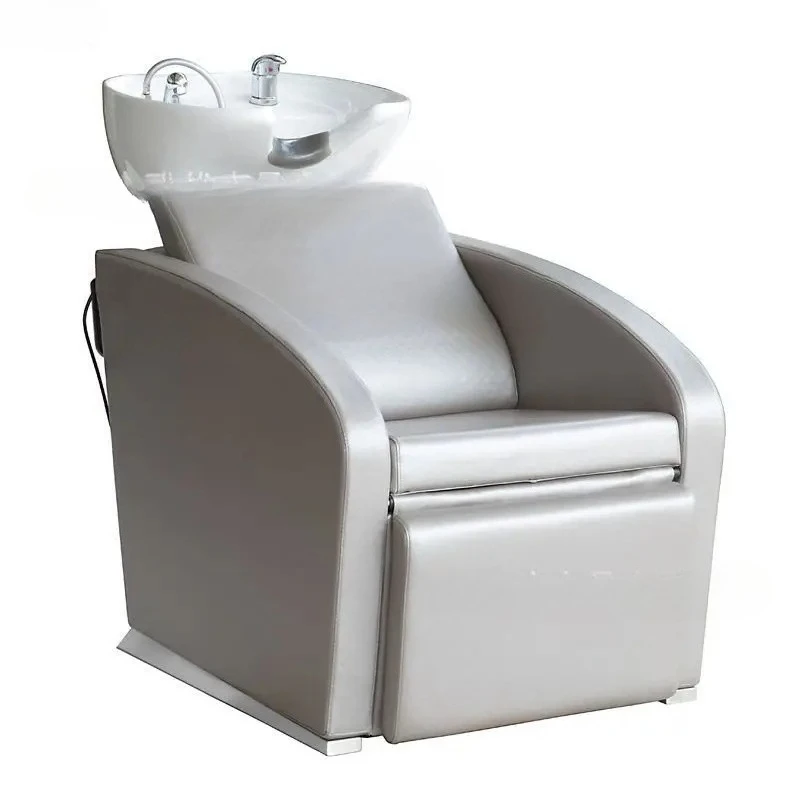 Stainless Steel Shampoo Bed Barber Shop Special Sitting Half Lying Electric Shampoo
