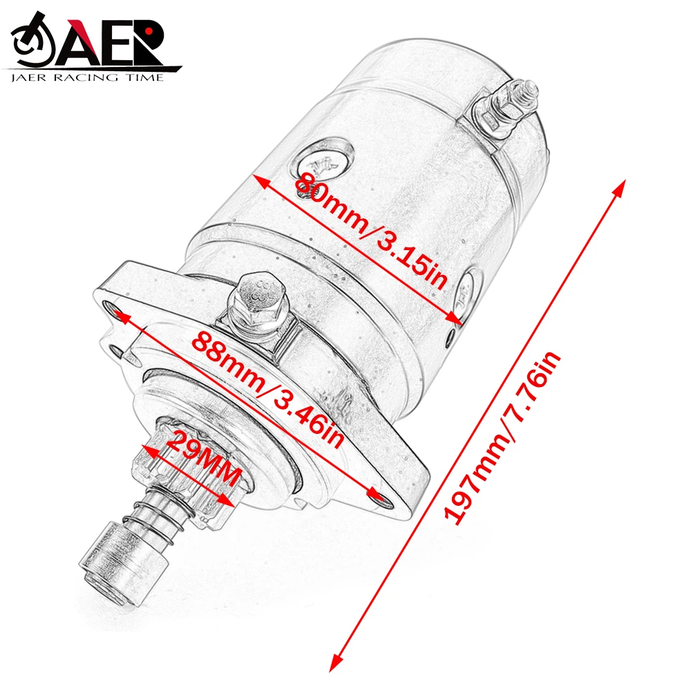 Motor de Arranque Eléctrico 676-81800-10 para Yamaha 55HP CV55 C55 55 HP 55B 697-81800-10 697-81800-11 697-81800-12 697-81800-13