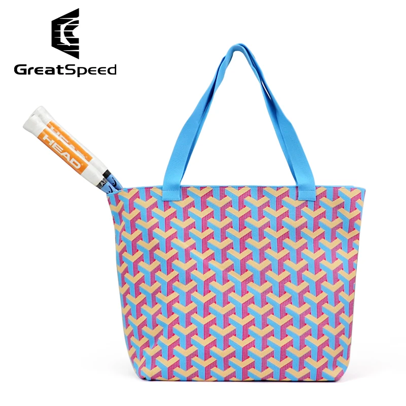GreatSpeed Women Tennis Racquet Bag Large Capacity Tennis Tote Bags Tennis Squash Badminton Padel Pickleball Racket Shoulder Bag