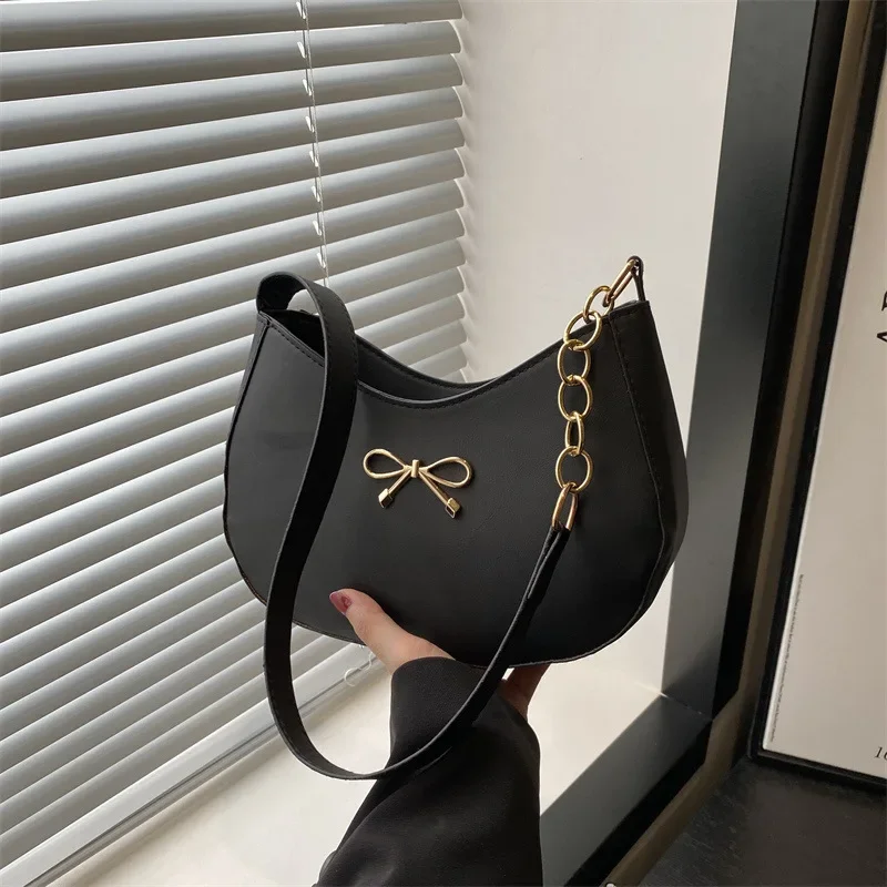 

2025 Summer New Fashion Women's Shoulder Bag - Trendy Bow Design Underarm Purse - Versatile Casual Urban Commuter Bag