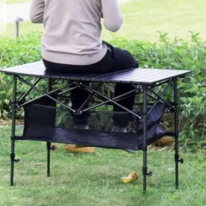 1pc Outdoor Portable Folding Table, Super Light Lifting Stall, Simple Table, Aluminum Alloy Barbecue Camping, Egg Roll S